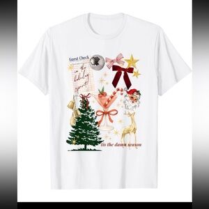 white graphic t-shirt with a "tis the damn season" Christmas theme size XL new !